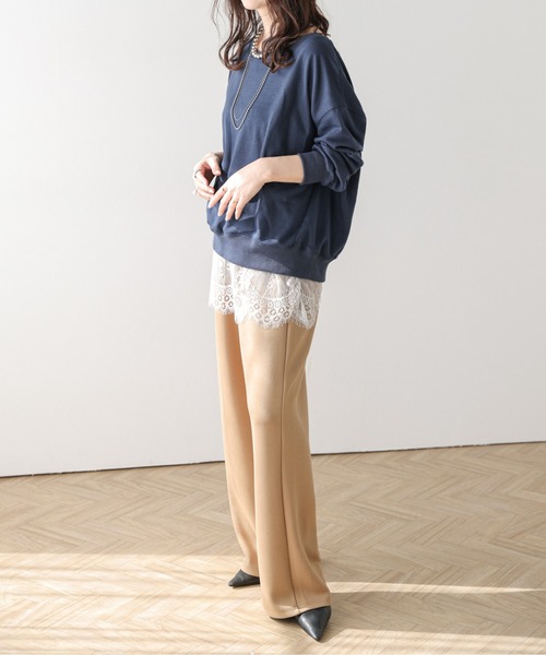 AMELY(エミリー)の「ヘムレイヤード スカラップレース(スカート・レディース・ブラック/ホワイト・フリー)」の4枚目の写真
