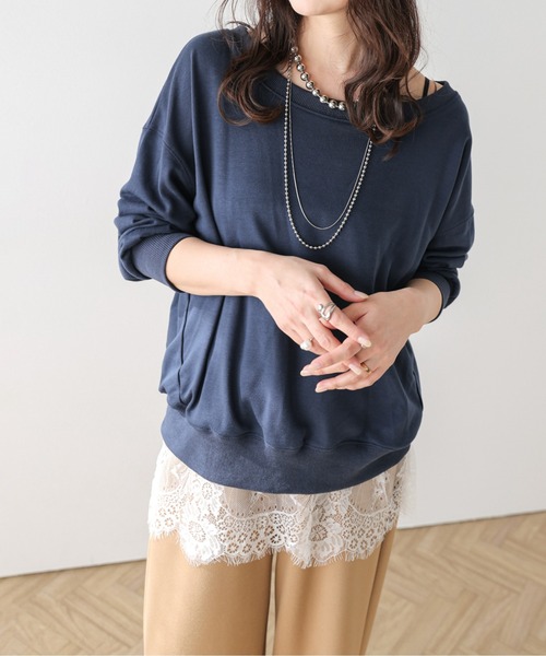 AMELY(エミリー)の「ヘムレイヤード スカラップレース(スカート・レディース・ブラック/ホワイト・フリー)」の6枚目の写真