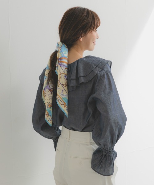 URBAN RESEARCH ROSSO WOMEN（アーバンリサーチ　ロッソ）の「manipuri　65ビットバルーン（バンダナ/スカーフ・レディース・ライトブルー・-）」の3枚目の写真