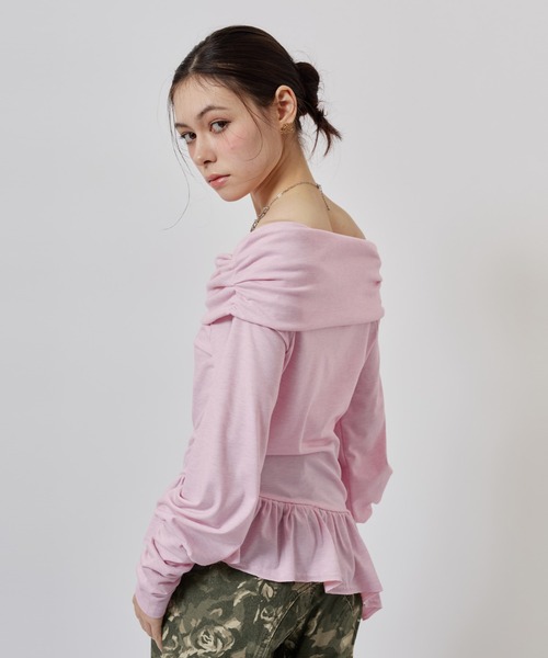 atmos pink(アトモスピンク)の「atmos pink Frill Hem Tops / アトモスピンク フリル ヘム トップス(その他トップス・レディース・ピンク/グリーン/チャコール・FREE)」の5枚目の写真