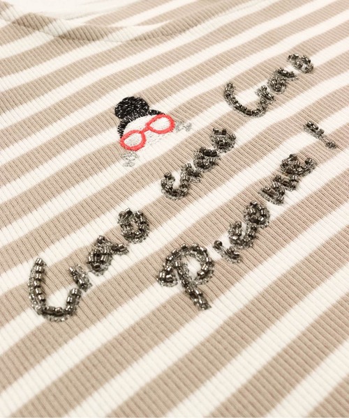 STUDIO PICONE(スタジオピッコーネ)の「ビーズ刺繍七分袖ボーダープルオーバー(Tシャツ/カットソー・レディース・ベージュ/ホワイト/ブラック/ブルー・LL/L/M)」の18枚目の写真