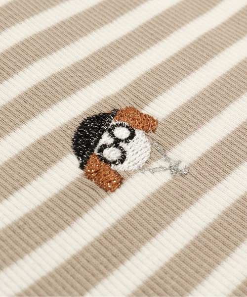 STUDIO PICONE(スタジオピッコーネ)の「ビーズ刺繍七分袖ボーダープルオーバー(Tシャツ/カットソー・レディース・ベージュ/ホワイト/ブラック/ブルー・LL/L/M)」の19枚目の写真