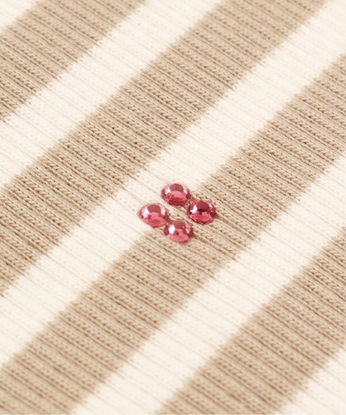 STUDIO PICONE(スタジオピッコーネ)の「ビーズ刺繍七分袖ボーダープルオーバー(Tシャツ/カットソー・レディース・ベージュ/ホワイト/ブラック/ブルー・LL/L/M)」の20枚目の写真