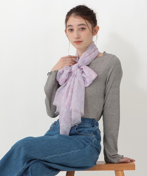 Afternoon Tea（アフタヌーンティー）の「インクアートストール（ストール/ショール・レディース・グリーン/ピンク・ONE SIZE）」の2枚目の写真
