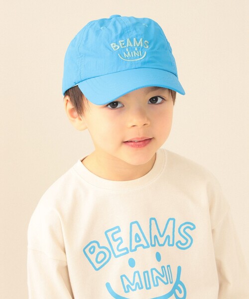 BEAMS mini（ビームスミニ）の「ナイロン スマイルロゴ キャップ 2026SS（ハット・キッズ・ライトグレー/ブルー/グリーン・ONE SIZE）」の20枚目の写真