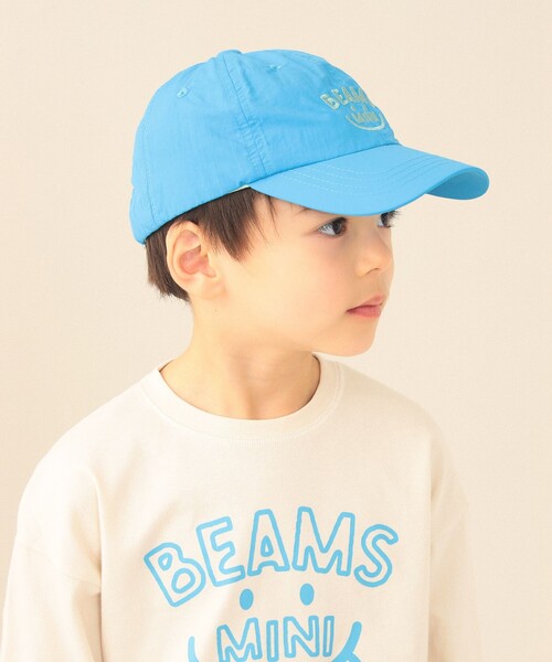 BEAMS mini（ビームスミニ）の「ナイロン スマイルロゴ キャップ 2026SS（ハット・キッズ・ライトグレー/ブルー/グリーン・ONE SIZE）」の19枚目の写真