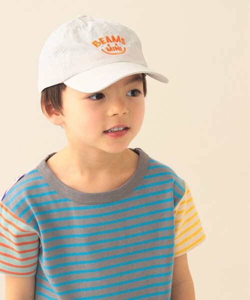 BEAMS mini（ビームスミニ）の「ナイロン スマイルロゴ キャップ 2026SS（ハット・キッズ・ライトグレー/ブルー/グリーン・ONE SIZE）」の17枚目の写真
