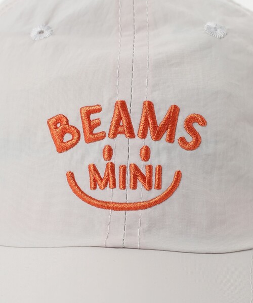 BEAMS mini（ビームスミニ）の「ナイロン スマイルロゴ キャップ 2026SS（ハット・キッズ・ライトグレー/ブルー/グリーン・ONE SIZE）」の6枚目の写真