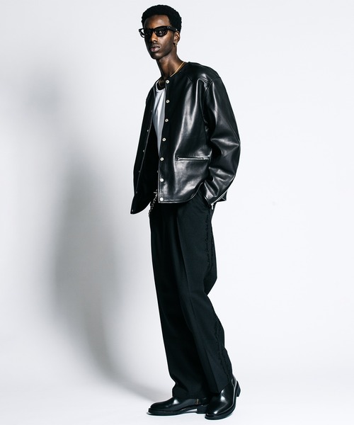 CRIMIE（クライミー）の「TAILORED TROUSERS _ MELANGE ALL SEASON EASY CARE（スラックス・メンズ・ブラック/ダークベージュ・M/S/XL/L）」の3枚目の写真