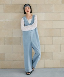CROSS FUNCTION | 《撥水》FRESH DENIM デニムルーズオールインワン【CROSS FUNCTION/クロスファンクション】(つなぎ/オールインワン)