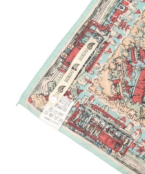 BINDU（ビンドゥー）の「(BINDU)Cotton Voile SF Bandana（バンダナ/スカーフ・レディース・イエロー/ライトブルー・ONE SIZE）」の14枚目の写真