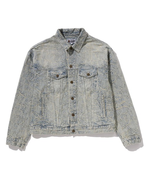 A BATHING APE(アベイシングエイプ)の「LINE CAMO JACQUARD DENIM JACKET(デニムジャケット・メンズ・ブラック/ライトインディゴブルー・MEDIUM/X-LARGE/SMALL/XX-LARGE)」の2枚目の写真