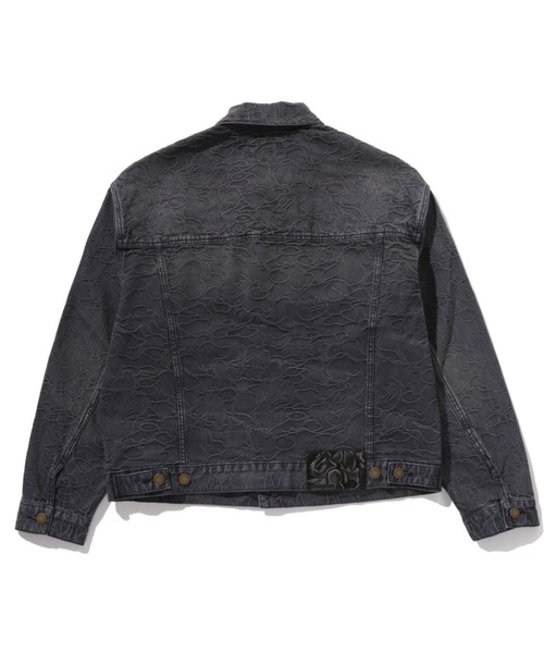 A BATHING APE(アベイシングエイプ)の「LINE CAMO JACQUARD DENIM JACKET(デニムジャケット・メンズ・ブラック/ライトインディゴブルー・MEDIUM/X-LARGE/SMALL/XX-LARGE)」の3枚目の写真