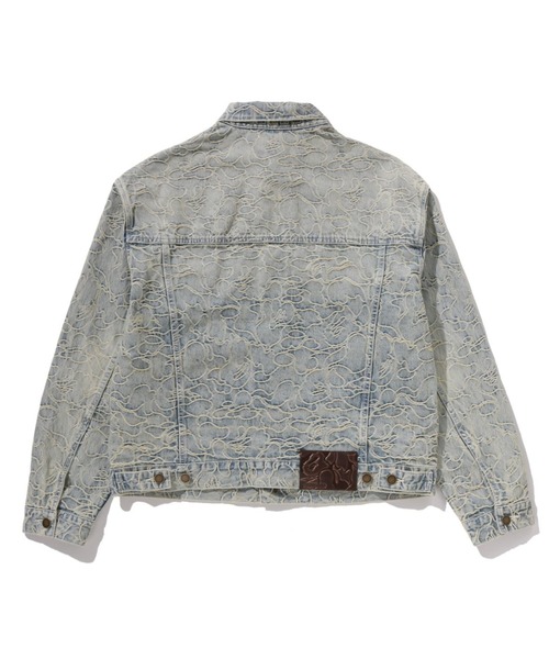 A BATHING APE(アベイシングエイプ)の「LINE CAMO JACQUARD DENIM JACKET(デニムジャケット・メンズ・ブラック/ライトインディゴブルー・MEDIUM/X-LARGE/SMALL/XX-LARGE)」の4枚目の写真