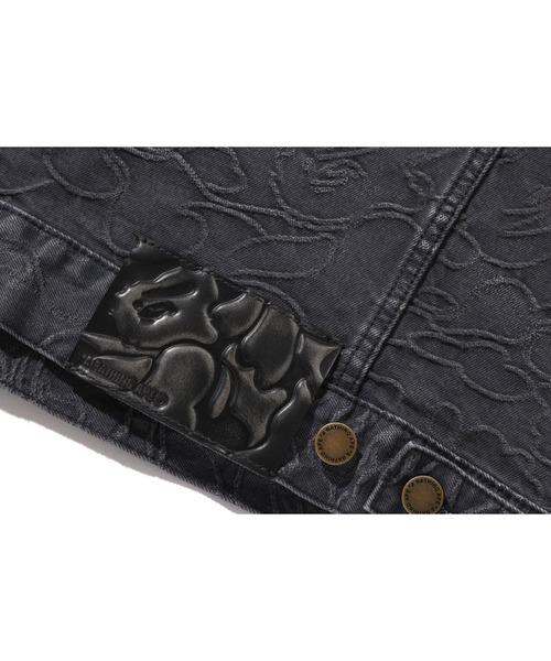A BATHING APE(アベイシングエイプ)の「LINE CAMO JACQUARD DENIM JACKET(デニムジャケット・メンズ・ブラック/ライトインディゴブルー・MEDIUM/X-LARGE/SMALL/XX-LARGE)」の5枚目の写真