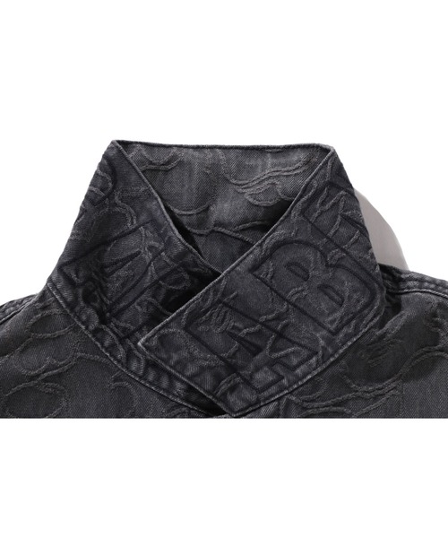 A BATHING APE(アベイシングエイプ)の「LINE CAMO JACQUARD DENIM JACKET(デニムジャケット・メンズ・ブラック/ライトインディゴブルー・MEDIUM/X-LARGE/SMALL/XX-LARGE)」の7枚目の写真