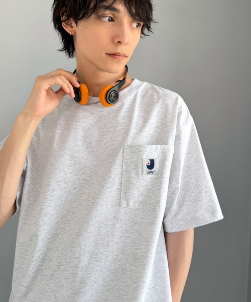 Java（ジャバ）の「《JaVaジャバコラボ》【接触冷感・抗菌防臭機能付き】試して納得！胸ポケット付き ライトヘビーウェイト オーバーサイズTシャツ（半袖）（Tシャツ/カットソー・メンズ・ベージュ/ホワイト/ブラック/オリーブ/杢グレー・LARGE/MEDIUM/SMALL）」の19枚目の写真