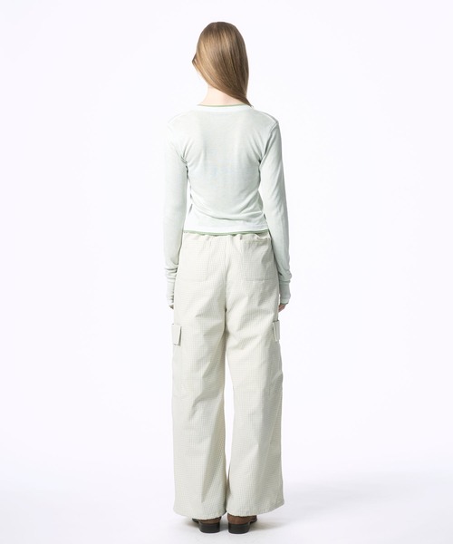 Nora Lily elle(ノラリリーエル)の「【Nora Lily】「elle」Cargo Check Wide Pants(デニムパンツ・レディース・ネイビー/ブラウン/ホワイト・FREE)」の8枚目の写真