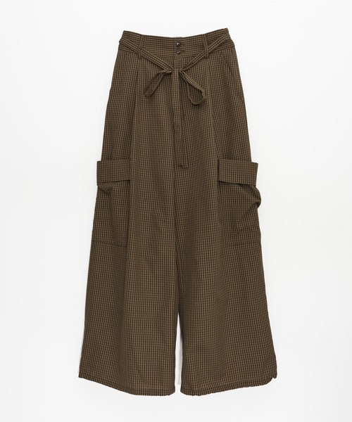 Nora Lily elle(ノラリリーエル)の「【Nora Lily】「elle」Cargo Check Wide Pants(デニムパンツ・レディース・ネイビー/ブラウン/ホワイト・FREE)」の19枚目の写真