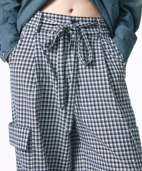 Nora Lily elle(ノラリリーエル)の「【Nora Lily】「elle」Cargo Check Wide Pants(デニムパンツ・レディース・ネイビー/ブラウン/ホワイト・FREE)」の22枚目の写真