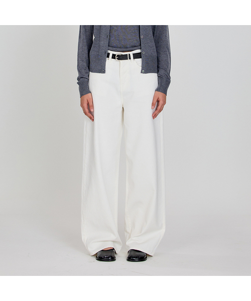 BUTTON UP(ボタンアップ)の「ベーシックワイドコットンパンツ起毛ver.(2カラー)(その他パンツ・レディース・ブラック/アイボリー・SMALL/MEDIUM/LARGE)」の1枚目の写真