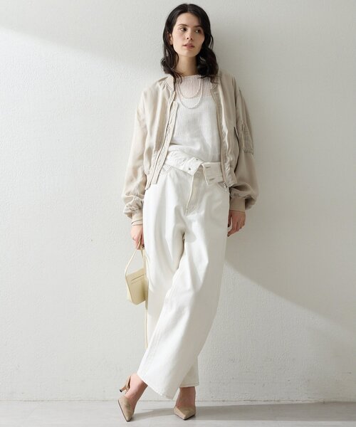 Whim Gazette(ウィムガゼット)の「シルキーキュプラブルゾン(MA-1・レディース・カーキ/ベージュ・FREE)」の3枚目の写真