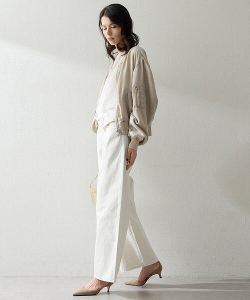 Whim Gazette(ウィムガゼット)の「シルキーキュプラブルゾン(MA-1・レディース・カーキ/ベージュ・FREE)」の6枚目の写真