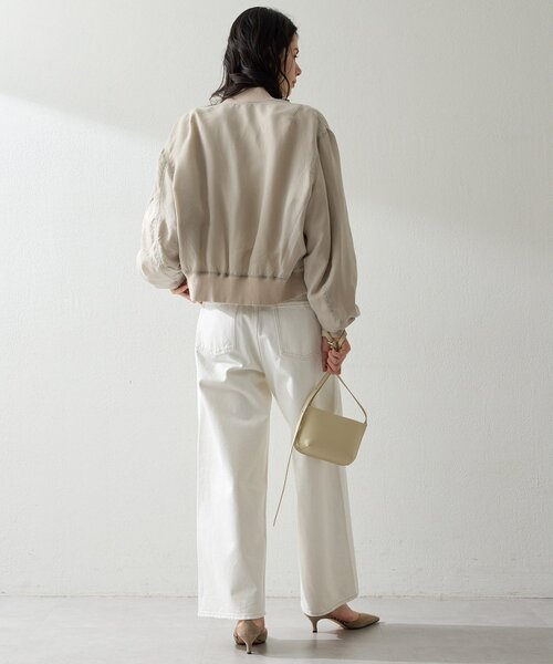 Whim Gazette(ウィムガゼット)の「シルキーキュプラブルゾン(MA-1・レディース・カーキ/ベージュ・FREE)」の7枚目の写真