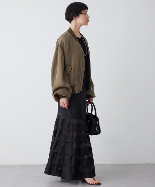 Whim Gazette(ウィムガゼット)の「シルキーキュプラブルゾン(MA-1・レディース・カーキ/ベージュ・FREE)」の18枚目の写真