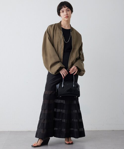 Whim Gazette(ウィムガゼット)の「シルキーキュプラブルゾン(MA-1・レディース・カーキ/ベージュ・FREE)」の21枚目の写真