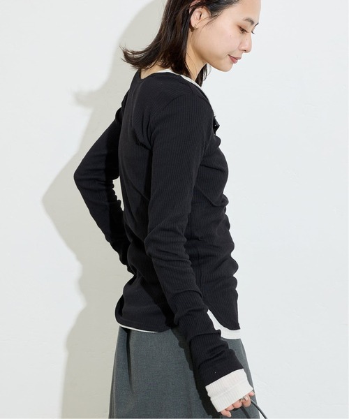 JOURNAL STANDARD（ジャーナルスタンダード）の「《追加3》シアーテレコヘンリーネックプルオーバー（Tシャツ/カットソー・レディース・チャコールグレー/ブラック・FREE）」の3枚目の写真