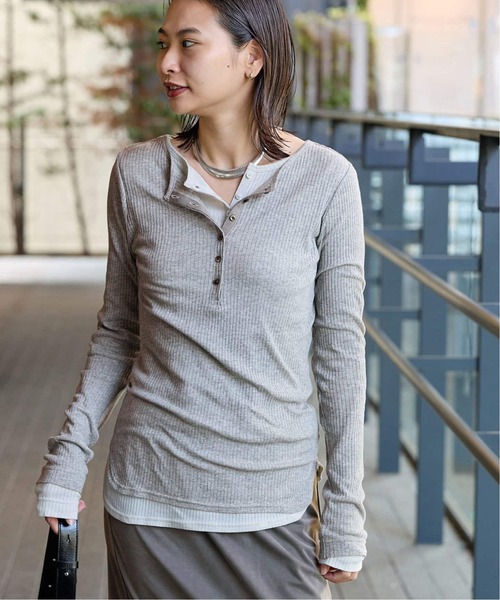 JOURNAL STANDARD（ジャーナルスタンダード）の「《追加3》シアーテレコヘンリーネックプルオーバー（Tシャツ/カットソー・レディース・チャコールグレー/ブラック・FREE）」の8枚目の写真