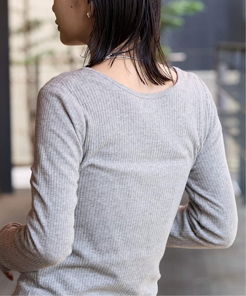 JOURNAL STANDARD（ジャーナルスタンダード）の「《追加3》シアーテレコヘンリーネックプルオーバー（Tシャツ/カットソー・レディース・チャコールグレー/ブラック・FREE）」の11枚目の写真