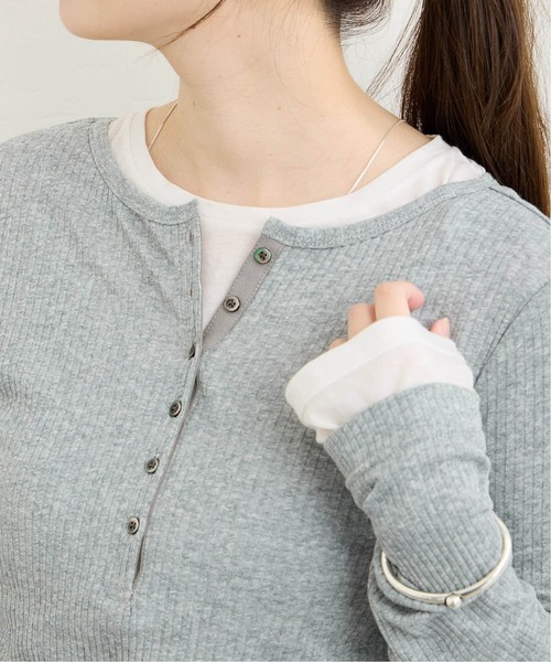 JOURNAL STANDARD（ジャーナルスタンダード）の「《追加3》シアーテレコヘンリーネックプルオーバー（Tシャツ/カットソー・レディース・チャコールグレー/ブラック・FREE）」の14枚目の写真