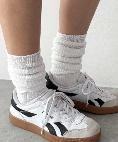 WEGO(ウィゴー)の「WEGO/2wayルーズフィットリブハイソックス(ソックス/靴下・レディース・ホワイト/ブラック・23-25cm)」の1枚目の写真