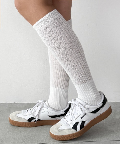 WEGO(ウィゴー)の「WEGO/2wayルーズフィットリブハイソックス(ソックス/靴下・レディース・ホワイト/ブラック・23-25cm)」の6枚目の写真
