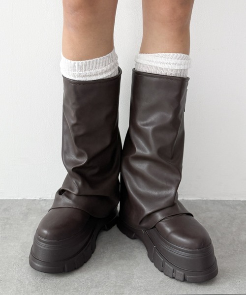 WEGO(ウィゴー)の「WEGO/2wayルーズフィットリブハイソックス(ソックス/靴下・レディース・ホワイト/ブラック・23-25cm)」の9枚目の写真