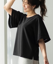 ハシゴレースフレアスリーブTシャツ