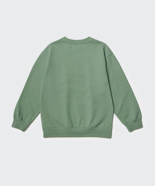 MUSINSA STANDARD KIDS（ムシンサスタンダードキッズ）の「オーバーサイズスウェットシャツ [セージグリーン]（スウェット・レディース・その他・100/110/120/130/150/140）」の6枚目の写真