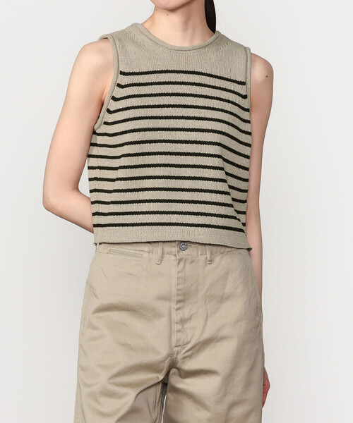 WALANCE(ワランス)の「WALANCE | 2way ペーパーニット ノースリーブトップ WOMEN(ベスト・レディース・ベージュ系その他/ブラック・F)」の15枚目の写真