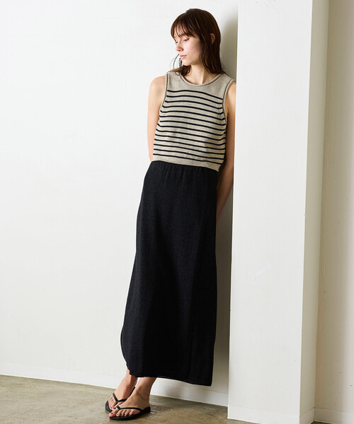 WALANCE(ワランス)の「WALANCE | 2way ペーパーニット ノースリーブトップ WOMEN(ベスト・レディース・ベージュ系その他/ブラック・F)」の19枚目の写真