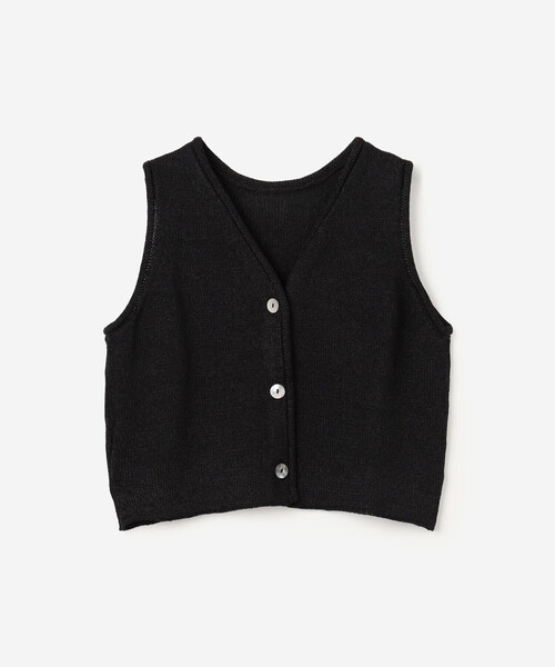 WALANCE(ワランス)の「WALANCE | 2way ペーパーニット ノースリーブトップ WOMEN(ベスト・レディース・ベージュ系その他/ブラック・F)」の4枚目の写真