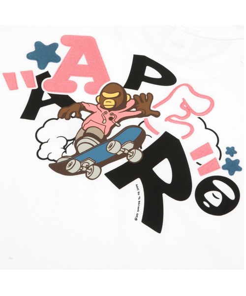 AAPE BY A BATHING APE(エーエイプバイアベイシングエイプ)の「AAPER "SKATING AAPER" TEE(Tシャツ/カットソー・メンズ・オレンジ/ホワイト/ブラック・MEDIUM/SMALL/LARGE/X-LARGE/XX-LARGE)」の6枚目の写真