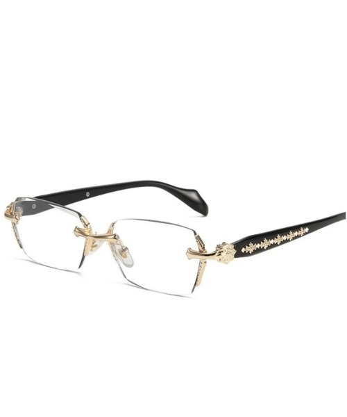 VIBGYOR（ヴィブジョー）の「Y2K リムレスメガネ ユニセックス HIPHOP 韓国(BDS)（メガネ・メンズ・シルバー/ゴールド・FREE）」の9枚目の写真