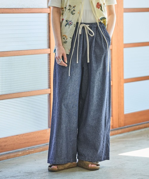 GEORGE'S(ジョージズ)の「デニムイージーパンツ(デニムパンツ・レディース・ピンク/ブルー/ネイビー・SMALL/MEDIUM)」の1枚目の写真
