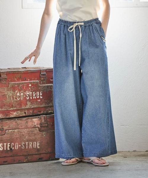 GEORGE'S(ジョージズ)の「デニムイージーパンツ(デニムパンツ・レディース・ピンク/ブルー/ネイビー・SMALL/MEDIUM)」の14枚目の写真