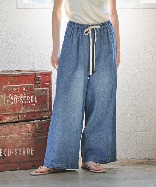 GEORGE'S(ジョージズ)の「デニムイージーパンツ(デニムパンツ・レディース・ピンク/ブルー/ネイビー・SMALL/MEDIUM)」の15枚目の写真
