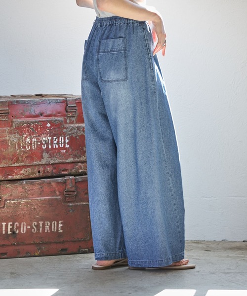 GEORGE'S(ジョージズ)の「デニムイージーパンツ(デニムパンツ・レディース・ピンク/ブルー/ネイビー・SMALL/MEDIUM)」の11枚目の写真
