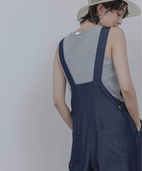 Eimee Law(エイミーロウ)の「ペインターロゴ刺繍サロペット(サロペット/オーバーオール・レディース・インディゴブルー/ベージュ/ブラック・FREE)」の13枚目の写真