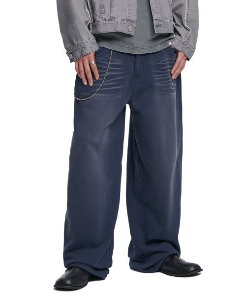 NOMANUAL(NOMANUAL)の「J.P WASHED SWEATPANTS - WASHED NAVY(スウェットパンツ・レディース・その他・SMALL/MEDIUM/LARGE/X-LARGE)」の1枚目の写真